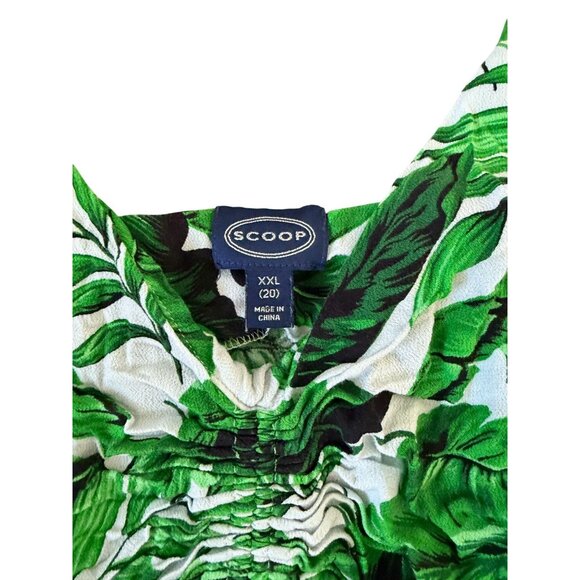 SCOOP NYC Palm Leaf Tropical Print Ruched Tank Top Size XXL - Picture 3 of 6